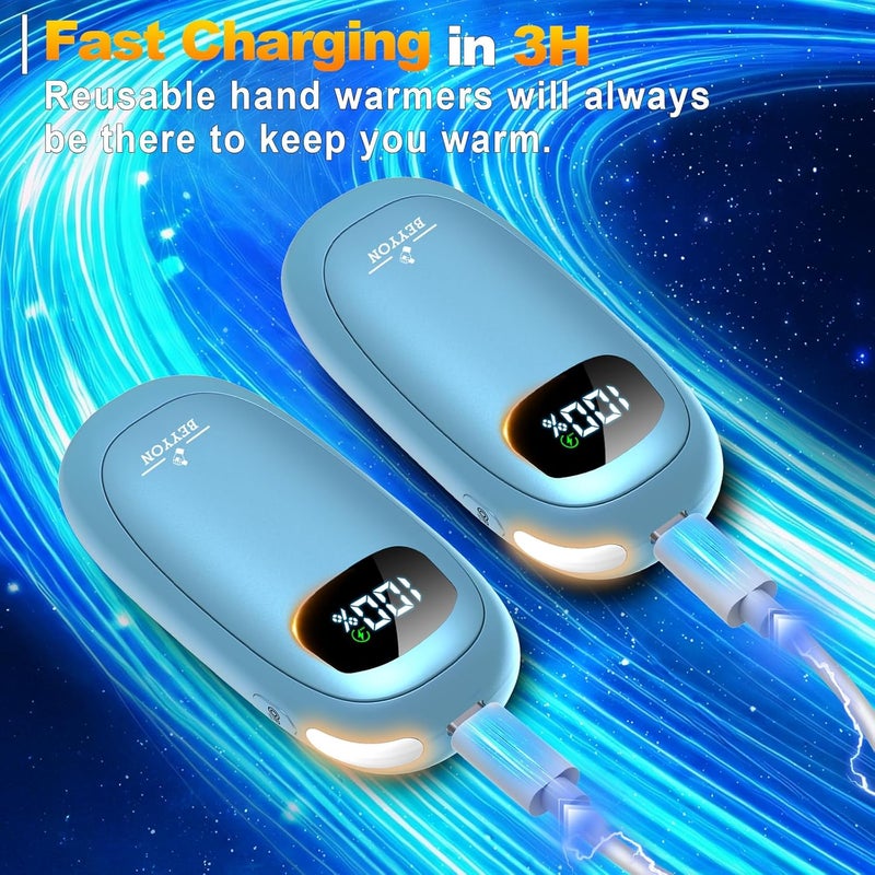 BEYYON B Hand Warmers Rechargeable-Electric Hand Warmers, Max 16 Hrs Warmth Up to 127℉, LED Display & Flashlight, Dual-Side Heating Portable Heater for Golf Hunting Camping for Men Women, Valentine's Day Gifts - Image 4